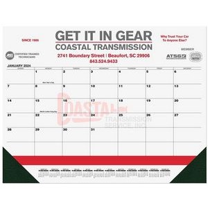 Black 13-Month Calendar Desk Pad w/Two Color Imprint (21