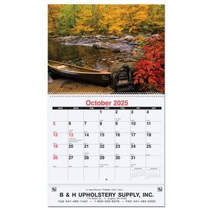 Scenic Water Monthly Wall Calendar w/Coil Bound (10 5/8