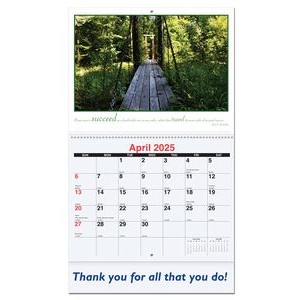 Motivations Monthly Wall Calendar w/Coil Bound (10 5/8