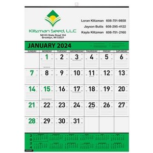 Contractor 13-Month Calendar w/2 Color Imprint (18"x25")