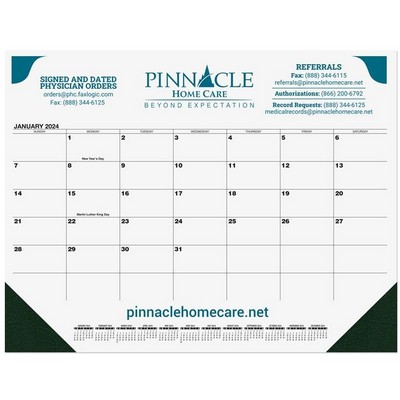 Black 13-Month Calendar Desk Pad w/One Color Imprint (21¾"x17")