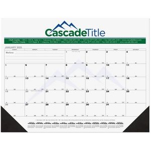 Black Calendar Desk Pad w/Two Color Imprint & 13 Sheets (21¾"x17")
