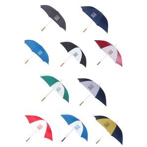 48" Auto Open, Manual Close Premium Stick Umbrella, Wood Handle