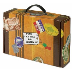 Themed Small Suitcase Shaped Box w/Handle (9¾"x6¾"x2¾")