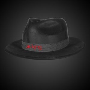 Black Velour Gangster Hat