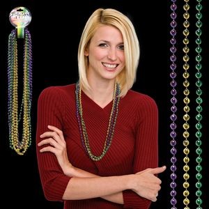 33" Assorted Mardi Gras Round Bead Necklace