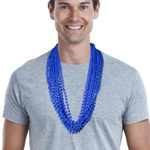 33" Solid Blue Mardi Gras Beads