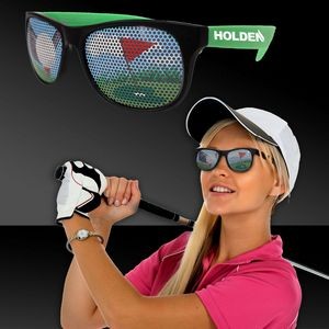 Golf Neon Green Billboard Sunglasses w/Pad Printed Arms