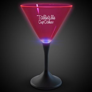 Pink Pad Printed Neon LED Martini Glass