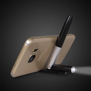 Black Pad Printed Light Up LED All-in-One Pen