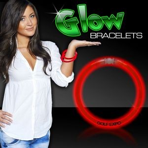 Red Superior 8" Glow Bracelets(Pad Print)