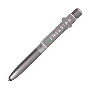Silver Digi-Printed Light Up LED All-in-One Pen