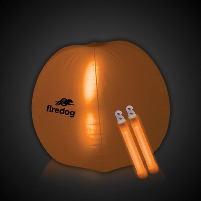 24" Orange Light Up Translucent Inflatable Beach Ball