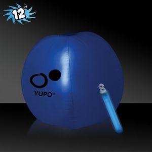 12" Inflatable Beach Ball w/Blue Light Stick