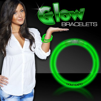 8" Superior Green Glow Bracelet(Hot Stamp)