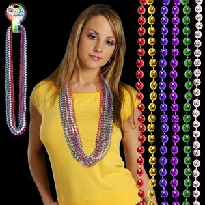 33" Assorted Metallic Mardi Gras Beads