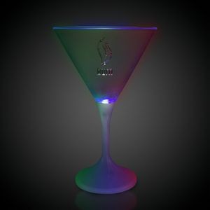 7 Oz. Laser Engraved Light-Up Martini Glass w/White Base