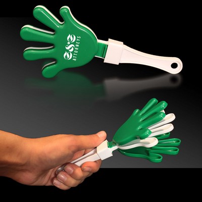 7" Pad Printed Green & White Hand Clapper