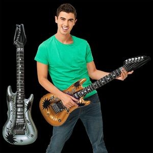 42" Inflatable Gold & Silver Guitar