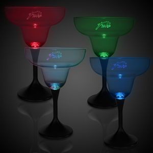 10 Oz. Laser Engraved Light-Up Margarita Glass w/Black Base