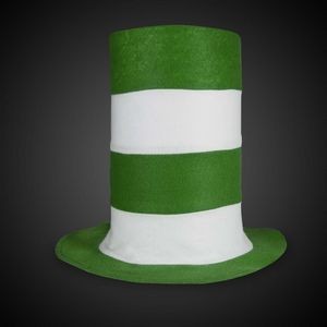 Blank Green & White Striped Top Hat