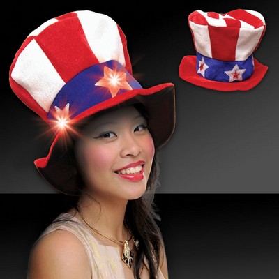 Light Up Silk Screened Uncle Sam Hat