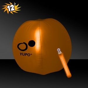 12" Inflatable Beach Ball w/Orange Light Stick