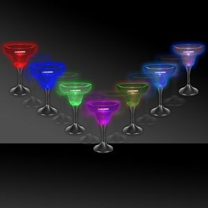 10 Oz. Pad Printed Light-Up Margarita Glass w/Black Base