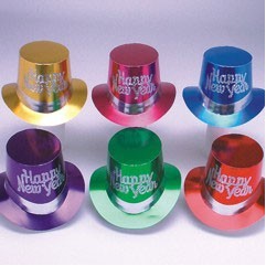 New Years Party Metallic Color Top Hats