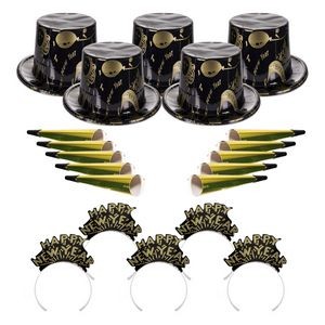 Ebony & Gold New Years Party Kit for 50