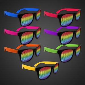 Rainbow Neon Billboard Sunglasses w/Purple Arms