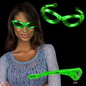 Light Up Jade Green Flashing Glasses