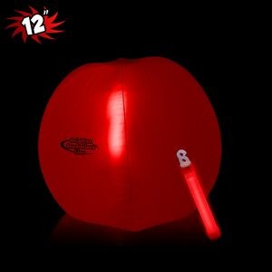 12" Inflatable Beach Ball w/Red Light Stick
