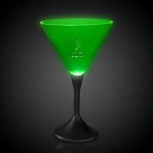 Green Laser Engraved Neon LED Martini Glass