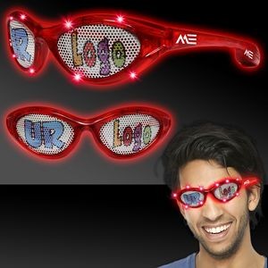 Red Custom Pad Printed LED Billboard Sunglasses