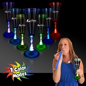 7 1/2 Oz. Light-Up Champagne Flute w/Clear Base