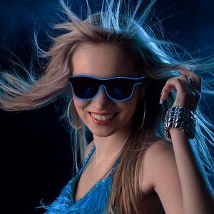 Blue Sound Activated LED EL Sunglasses