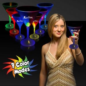 7 1/2 Oz. Light-Up Frosted Martini Glass w/White Base