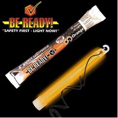 6" Orange "Be Ready" Safety Light Stick