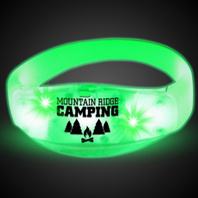 Sound Activated Green LED Stretchy Bangle Bracelet(Pad Print)