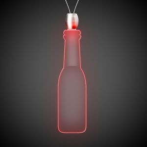 24" Laser Engraved Red Round Bottle Light-Up Pendant Necklace