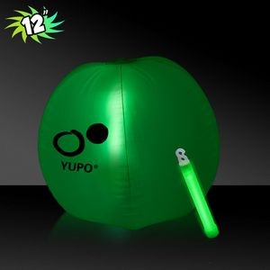 12" Inflatable Beach Ball w/Green Light Stick