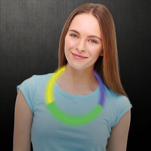 22" Pad Printed Green/Purple/Yellow Superior Glow Necklace