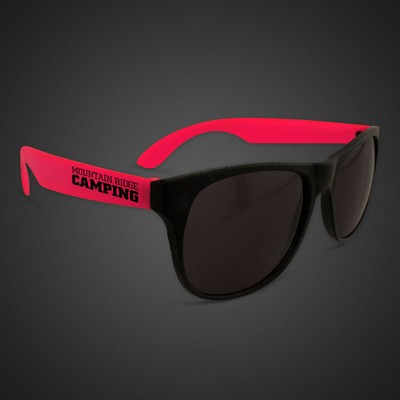 Neon Look Sunglasses w/Red Arms