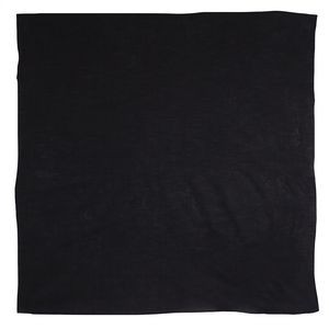 22" Blank Solid Black Cotton Bandana