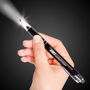 Digi-Printed LED Stylus Pen w/Flashlight