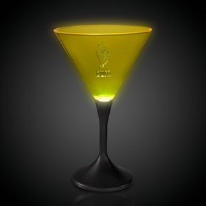Yellow Laser Engraved Neon LED Martini Glass
