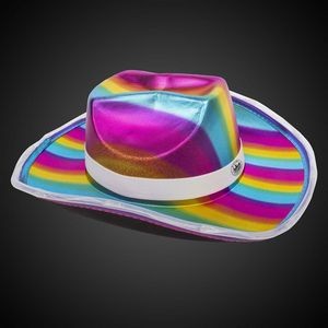 Rainbow Light Up Cowboy Hat With White Band