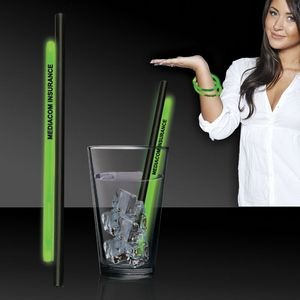 9" Green Deluxe Glow Straw & Bracelet