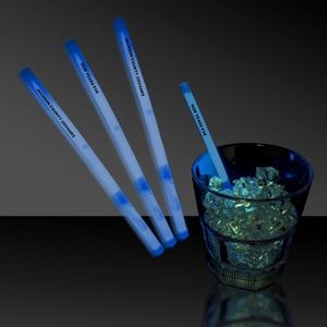 5" Pad Printed Blue Glow Swizzle Stick